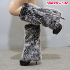 Damen Plüsch Kunstpelz Bein