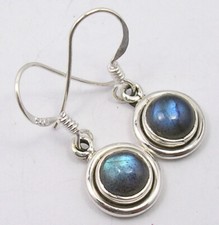 NEU fantastische solide 925 Sterling Silber-Pendel-Ohrringe, echt Labradorit