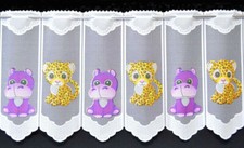 Kindergardine Scheibengardine 72 cm Breite Leopard Hippo Kinderzimmergardine Neu