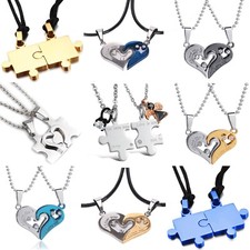 Edelstahl Ketten Partner Freunde Freundschaftsketten Partnerketten Herz silber