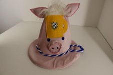 "Schweine-HUT" rosa -Seppl Hut- Bayern -Oktoberfest- Kordel weiß/blau