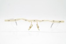 Vintage Brille DESIGNERBRILLE ohne Weiß Silber Schwarz Halbrand Brillengestell