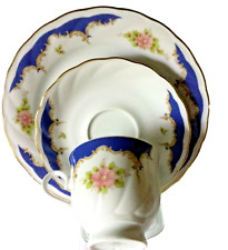 1 Sammeltassen Gedeck Winterling Porzellan Germany Bavaria-geblümt-blauer Rand