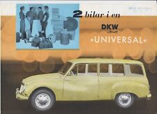 DKW  3=6 Universal ca 1957-1959 (F94U) Prospekt / Broschyr Schweden / Sverige