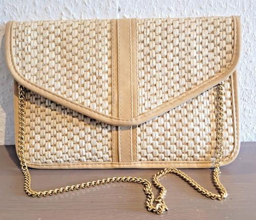 Damen clutch tasche beige bast - clutch,