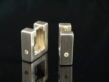 Creolen eckig 925 Sterlingsilber mit  2 Diamanten 0.04ct 1 Paar