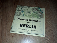 antik Olympia Stadtplan von 1936 Sportverlag Berlin rp wie neu