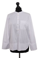 Caliban Damen Bluse 46 weiß uni ¾ Arm Stehkragen Regular Stoff Stretch Neu