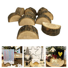 Tischkartenhalter Holz halbrunder Baumstamm 10 Stück Deko Hochzeit Weihnachten