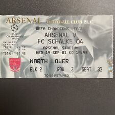 Arsenal gegen Schalke (UEFA Champions League 2001/02) 19.9.2001 Ticket
