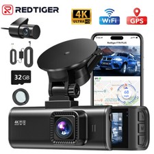 REDTIGER 4K Dashcam vorne und hinten mit Hardwire-Kit und polarisierender Linse