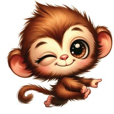 Cute Monkey Cartoon Baby