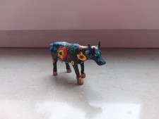 Cowparade, Kuh dunkelgrün mit Blumen, klein, 2001, Rarität / Kuh, Kunst, Sammeln