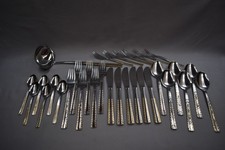 BSF Menü Besteck Modell „Berlin“, Edelstahl, 31 teilig, Dekorvergoldung