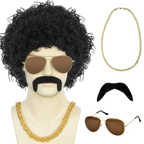 Afro perücke schwarz kostüm - afro,