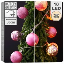LED-Leuchten beleuchtet Christbaumkugeln Weihnachtskugeln bruchfest 10 LEDs 4 cm
