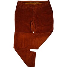 LUIGI MORINI Herren Cord Jeans Hose Chino Stretch Comfort 25 W36 L30 terracotta