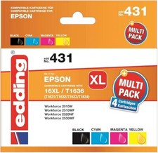 Edding Druckerpatrone Multipack für Epson 16XL T1636, T1631, T1632, T1633, T1634