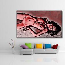 LEINWAND BILD ER XXL POP ART EROTIK SEXY FRAU AM BODEN ABSTRAKT POSTER 150x90