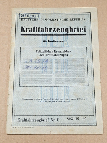 Kfz brief kraftfahrzeugbrief - brief,