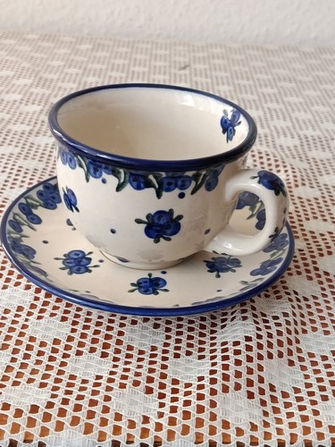 Bunzlauer keramik tasse - bunzlauer, mit