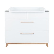 Wickelkommode Lina Weiß/Walnuss Soft-Close und Push-to-open
