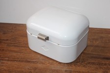 Brotkasten aus Emaille weiß - Brotdose Vintage