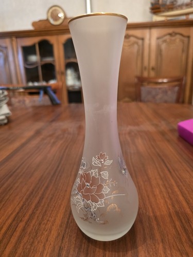 Vase satinglas goldrand - vase,