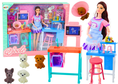 Set puppe tierarzt fellpflege - puppe,