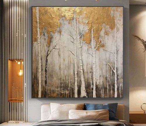 Abstrakt wald goldblatt - ,