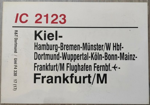 Zuglaufschild 2123 - zuglaufschild,