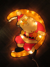 ? LED-Fensterbild Weihnachtsmann im Mond ?