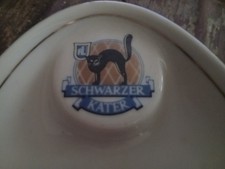 Alter Schwarzer Kater Aschenbecher 59er Jahre !!!