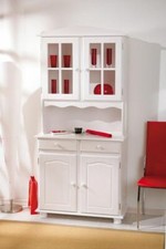 Buffet - Vitrine Küchenschrank Küchenbuffet Valencia Kiefer Massivholz weiß