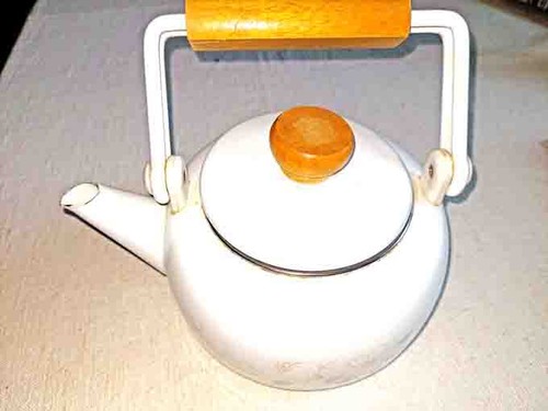 Wasserkessel emaille weiß - emaille,