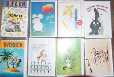 Grußkarten Geburtstag Katz und Maus Gutschein Umschlag in Folienverpackung Set 