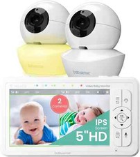 BabySense HD S2 Video BABYPHONE LCD 5" Split Screen 2 Kameras Nachtlicht