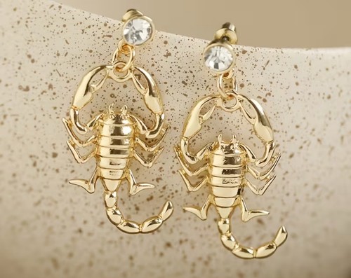 Skorpion ohrringe gold - skorpion,