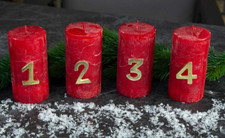 Adventszahlen 1234 Kerzenpin
