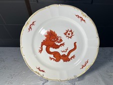 Roter Drache Ming, Porzellan Teller, Dresden Handmalerei, Durchmesser 28 cm