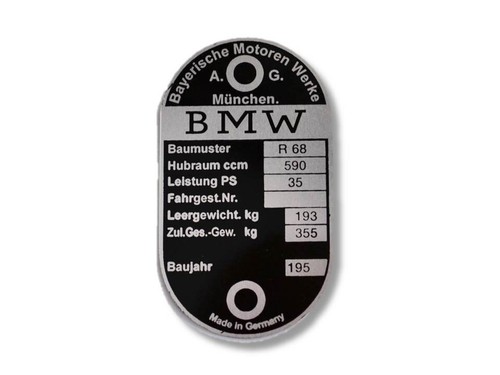 Bmw r68 typenschild 195 - bmw,