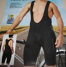 Fahrradhose Jumper Radlerhose Trägershort Gr M L Schwarz kurz UV-Protect 30+