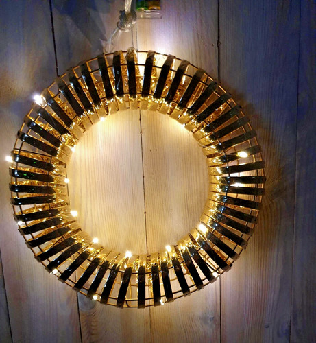 Led kranz timer batterie - led, gold