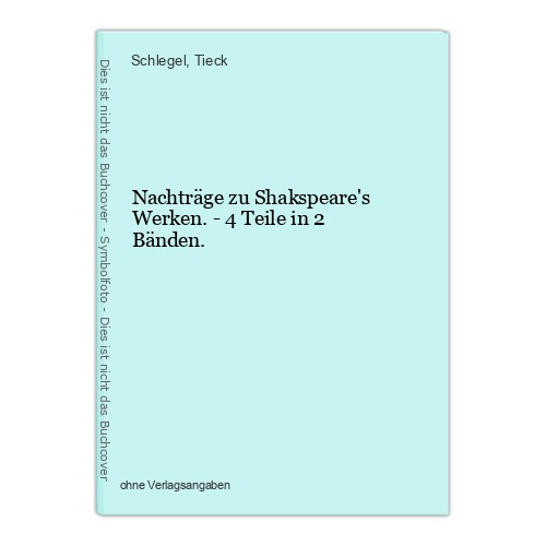 Nachträge shakspeare s - nachträge, shakspeare's