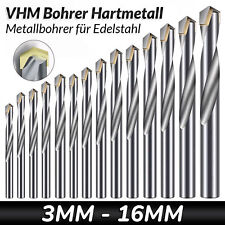VHM Bohrer Hartmetall Spiralbohrer - Metallbohrer - für Edelstahl aller Größen