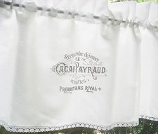 Gardine SHABBY Chic *CACAO PAYRAUD* French weiß LANDHAUS Scheibengardine BISTRO