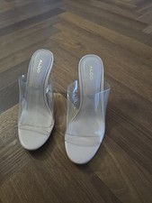 Aldo Transparente Pantolette Hoch Gr 35 Beige