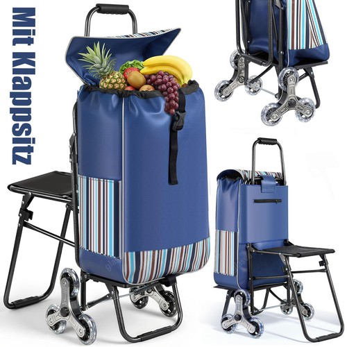 Einkaufstrolley mit klappsitz - einkaufstrolley,