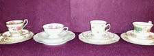 4 x Sammeltassen Service Gedeck englisches Porzellan Diverse Hersteller Antik
