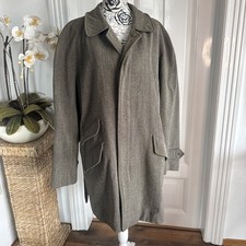 Burberry Herrenmantel 100 % Wolle Braun Beige Meliert Clean Cut Größe L